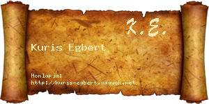 Kuris Egbert névjegykártya
